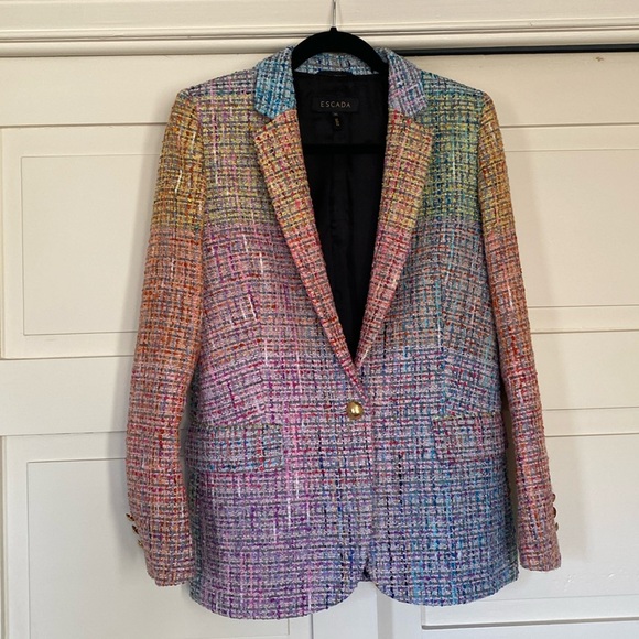 Escada Jackets & Blazers - Escada sparkle tweed multicolor blazer
